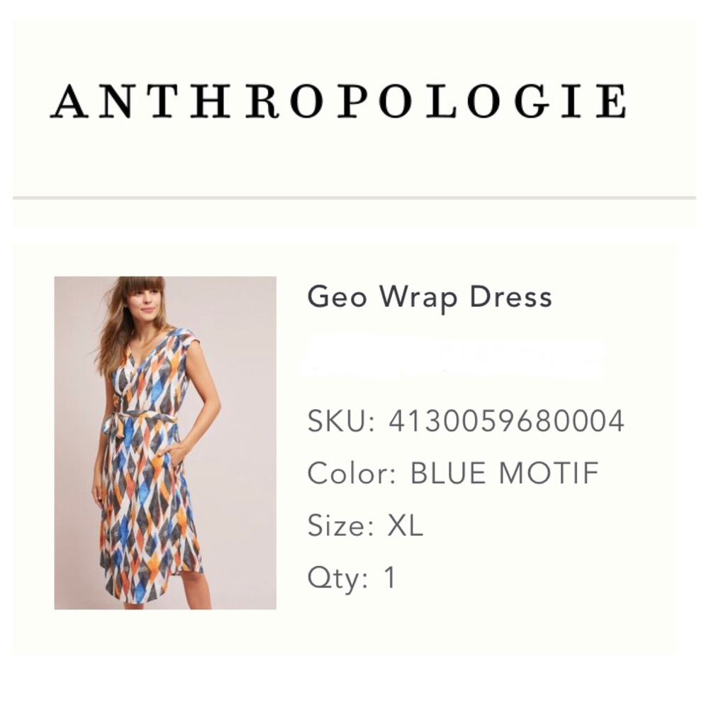 NWOT The Odells Geo Wrap Dress - XL